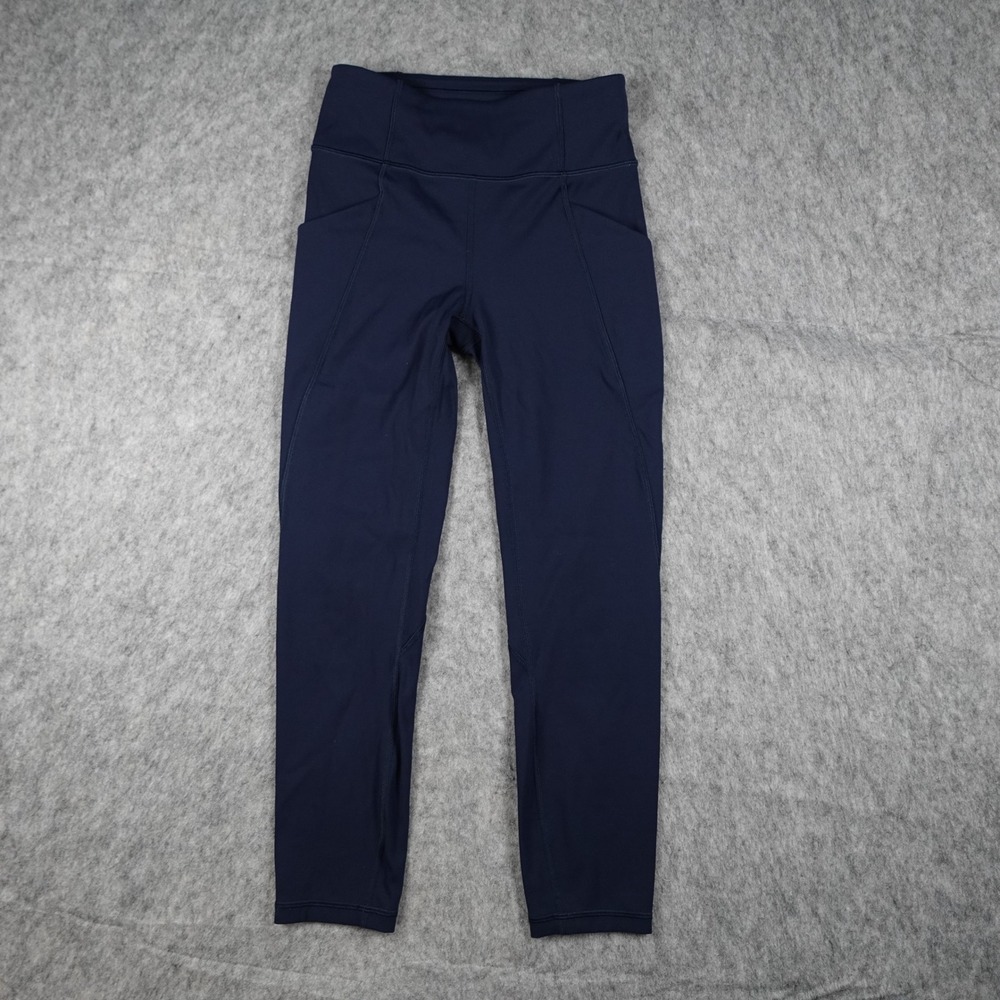 Lululemon Leggings‎ Womens 4 Navy Blue Time to Sweat Crop 23" Yoga Run Gym